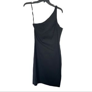T by Alexander Wang One Shoulder Black Mini Dress